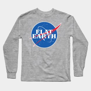 Nasa / Flat Earth Logo Tribute/Parody Design Long Sleeve T-Shirt